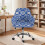Polyester Stretchable Chair Slipcovers with Classical Flower Pattern, Washable & Removable, Compatible with Swivel Curved Back Chairs 2