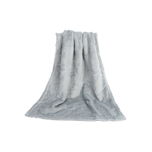 Coral Fleece Blankets Plush Solid Color Blankets Universal Thick Blankets for Sofa Couch-Grey,70x100cm 1