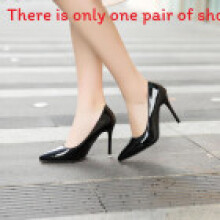 (Black,41)Spring High Heel Shoes For Women With Pointed Toe Pu Slipon For Office And Wear Formal