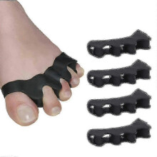 4pcs Soft Silicone Bunion Toe Corrector Nail Protector Toe Hallux Valgus Straightener Spreader-colorblack
