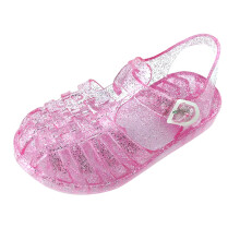 Little Girls Hollow Out Non-slip Jelly Cute Sandal for 2-10 Years Old Cute Solid Color Soft Sole Beach Roman Sandals