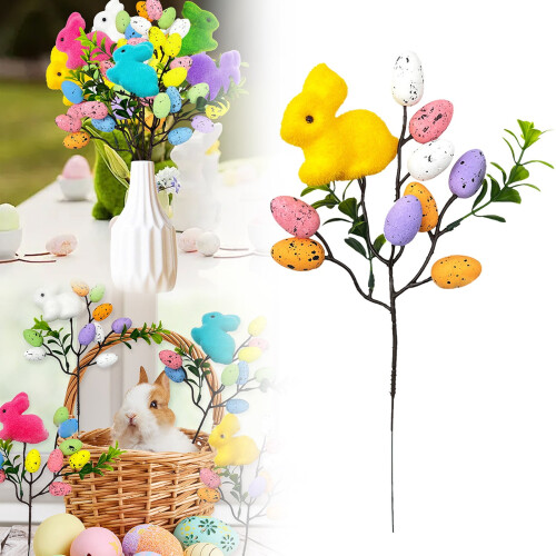Easter Egg Branches with Bunny Berries and Leaves 1 pc 1