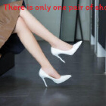 (White,42)Spring High Heel Shoes For Women With Pointed Toe Pu Slipon For Office And Wear Formal
