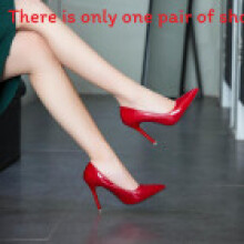 (Red,39)Spring High Heel Shoes For Women With Pointed Toe Pu Slipon For Office And Wear Formal