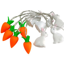 Enamel Easter Rabbit LED String Lights USB-Powered 10m