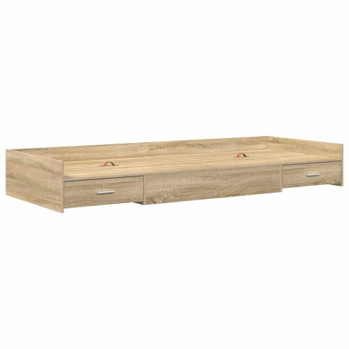 VidaXL vidaXL Bed Frame with Headboard Sonoma Oak 75 x 190 cm Engineered Wood 1