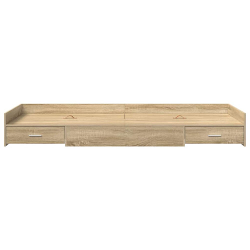 VidaXL vidaXL Bed Frame with Headboard Sonoma Oak 75 x 190 cm Engineered Wood 2