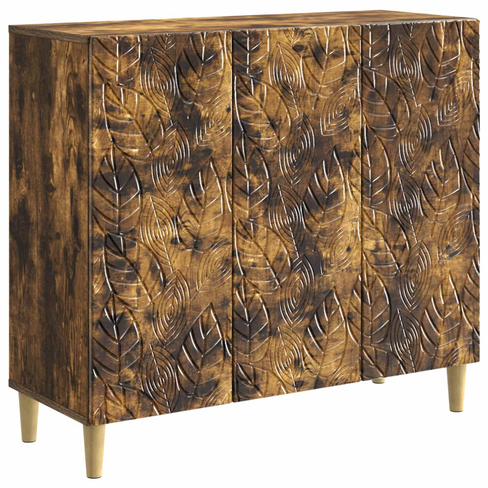 Vidaxl Sideboard Smoked Oak 89 X 34.5 X 80 Cm Engineered Wood