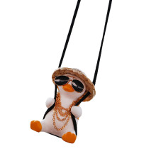 Pendentif pour rétroviseur, accessoire de voiture en plâtre pour décoration de voiture canard oscillant, jolie décoration oscillante pour voiture