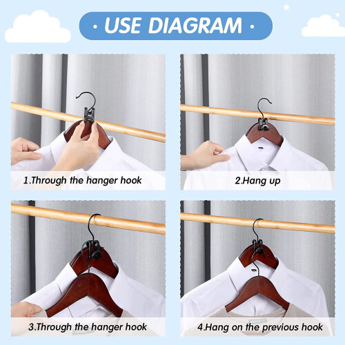 100 Pcs Durable Hanger Hooks For Clothes, Space-Saving Closet Organization 2
