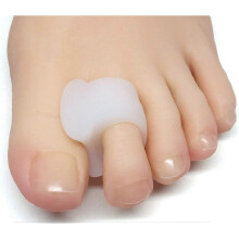 Gel Toe Separators for Overlapping Toes, Bunions, Big Toe Alignment, Corrector and Spacer - 4 Pack (White)