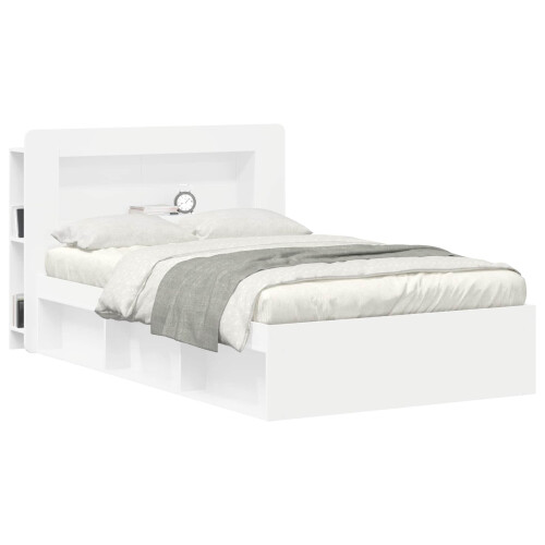 VidaXL vidaXL Headboard Cabinet with Storage White Engineered Wood 2