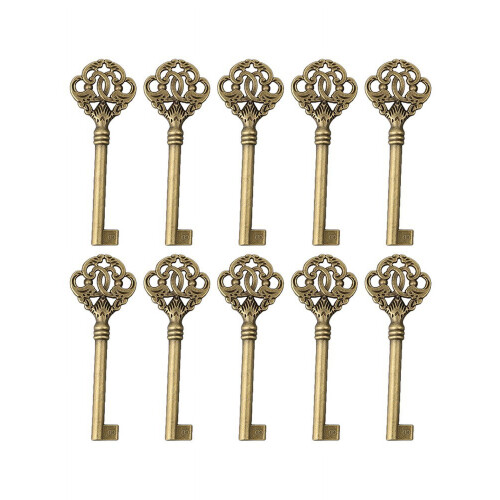 Vintage Skeleton Key Hole Head Cabinet Hardware 10 pcs 1