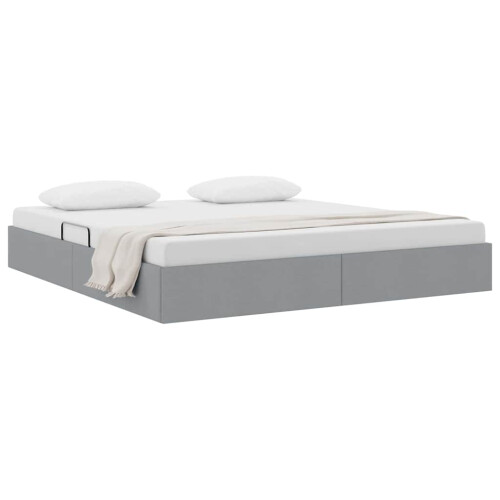 VidaXL vidaXL Storage Bed with Headboard Light Grey 180 x 200 cm Fabric 1