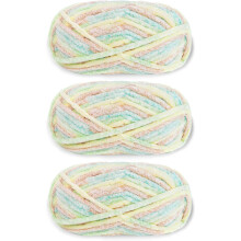 Fil chenille doux pour tricot, ne peluche pas et ne s'effiloche pas, effets ombrés et multicolores, fil chenille velours épais et moelleux pour