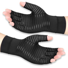 Antislip compressiehandschoenen voor comfortabel dragen de hele dag door, vochtafvoerende stof met koperen compressietechnologie.