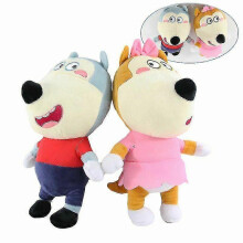 (Wolfoo) 2pcs Wolfoo Family Cartoon Wolfoo Lucy Soft Stuffed Dolls Kids Christm