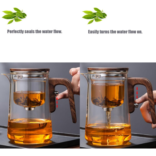 Enchanti Glass Tea Pot with Infuser 27 oz 1