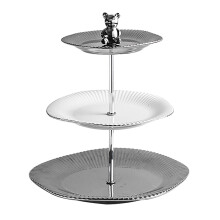 Elegant og tidløs stil, luksuriøs sølvaluminiumsfod med keramisk bjørnedekoration, lagdelte metalbakker til boligindretning bryllupsdag