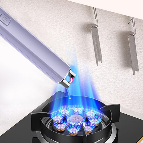 Electronic Candle Lighter Windproof Flameless USB Rechargeable Lighter With Safe Button For Home Kitchen Unique Gift 2