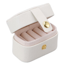 Bærbar mini smykkeskrin, ridsebeskyttende smykkeopbevaring, ringorganisator i syntetisk læder, omfattende beskyttelse af smykker, elegant gave