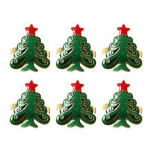 Ensemble de ronds de serviette en forme de sapin de Noël, accessoires décoratifs pour une table élégante, anneaux porte-serviettes en alliage de