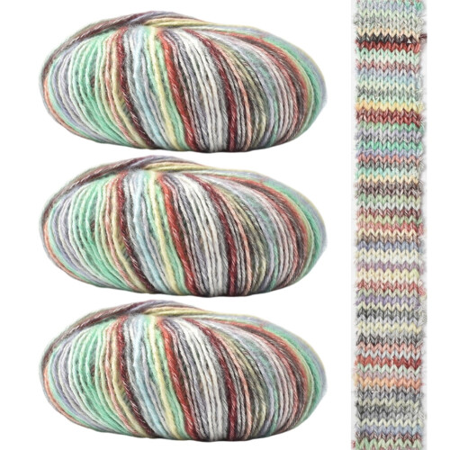 Colorful Cotton Yarn Pack 3 Rolls Soft Bulky Crochet 1