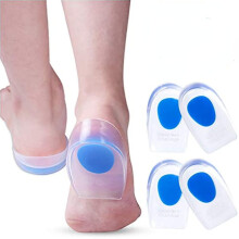 (S, Blue) 2 Pair Gel Heel Cups Plantar Fasciitis Inserts Silicone Heel Cup Pads For Bone Spurs Pain Relief Gel Heel Cushions And Cups
