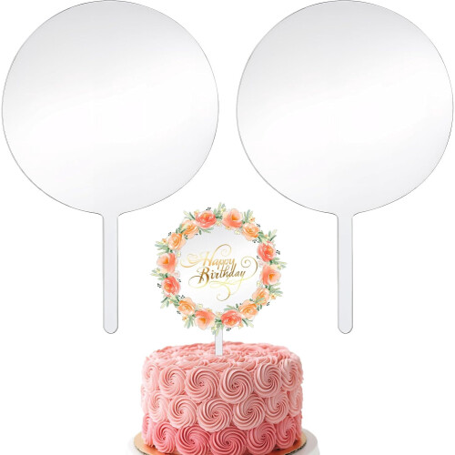Acrylic Blank Cake Topper DIY Set 2 Pieces 2