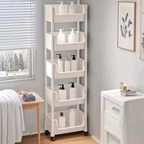 Kitchen Storage Shelf with Wheels Portable Rolling Organizer 1