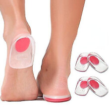 (L, Red) 2 Pair Gel Heel Cups Plantar Fasciitis Inserts Silicone Heel Cup Pads For Bone Spurs Pain Relief Gel Heel Cushions And Cups