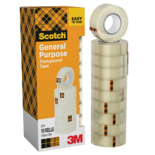 Scotch Transparent Tape 508-10 Rolls - 15 mm x 33 m - General Purpose Clear Tape