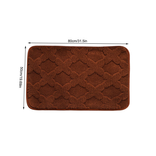 Tapis de bain antidérapant marron 51 x 79 cm 2