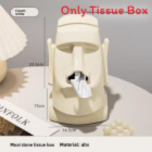 (White)Plastic Tissue Box With Springloaded Opening And Cartoon Style For Decor Home