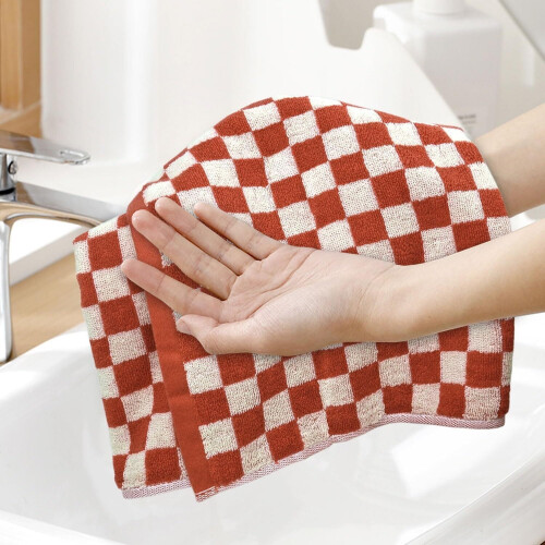 Cotton Hand Towels Checkered Design 4-Pack 13x29 inch 1