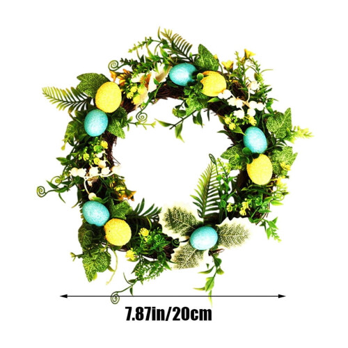Stylish Artificial Flower Easter Wreath for Indoor/Outdoor Spring Decor – Compatible with Easter Egg Decoration 2