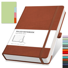 RETTACY Notebook A5, Lined Journal, Hardcover Notepad, 192 Pages, Brown