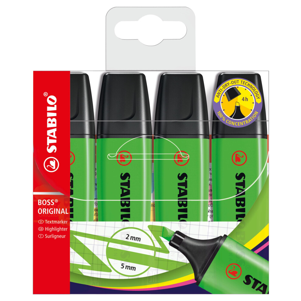 Photos - Felt Tip Pen STABILO BOSS ORIGINAL - Highlighter - Pack of 4 - Green 
