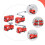 Fire Fighting Truck Cupcake Toppers Red Plastic 4 Pcs 8