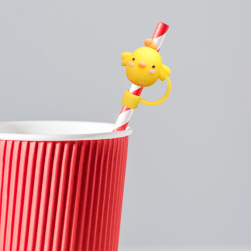 Straw Topper Chick Shaped Cup Accessories Plugs Proof Straw Decoration Cartoon Cap 2