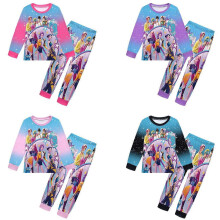 (120cm) Anime Kpop Demon Hunters Zoey Costume Autumn Pajamas for Children's Clothing Kids Huntrix Rumi Girls Boy Tshirt Pants Sets