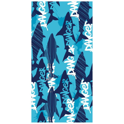 Shark Beach Towel Microfiber Sand-Free Quick-Dry 31x63 1