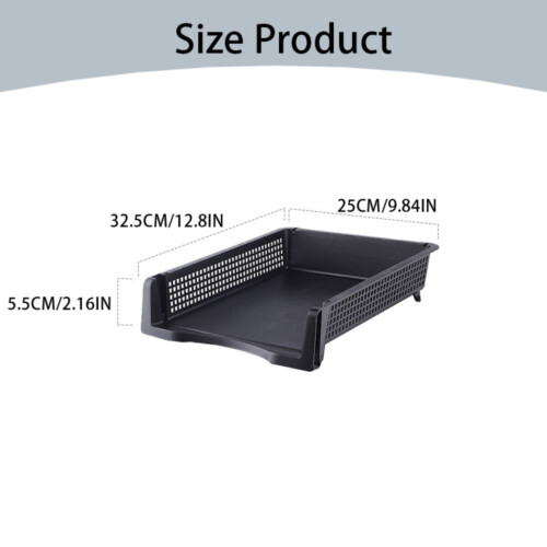 Big Stackable Desktop File Box – Laminated Plastic Document Organizer Tray for Home, Compatible with 3-Ring Binders 2
