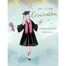 Piccadilly Greetings On your Graduation Card Congratulations Female - 8 x 6 inch