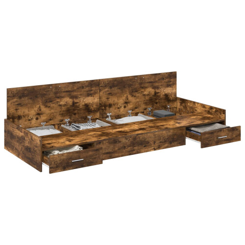 VidaXL vidaXL Bed Frame with Headboard Old Wood 75 x 190 cm Engineered Wood 1