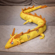 (Yellow) 220cm Long Plush Toy Soft Stuffed Animals Doll Large Dragon Sleeping Pillow For Girls Kids Friends Boys Creative Birthday Gifts