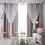 Double-Layer Rainbow Gradient Blackout Curtains Peach Grey 2
