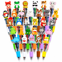 Arthink Mini Multicolor Pens, 4 in1 Kawaii Animal Party Bag Pen, Ballpoint Pens for Birthdays and Children's Parties
