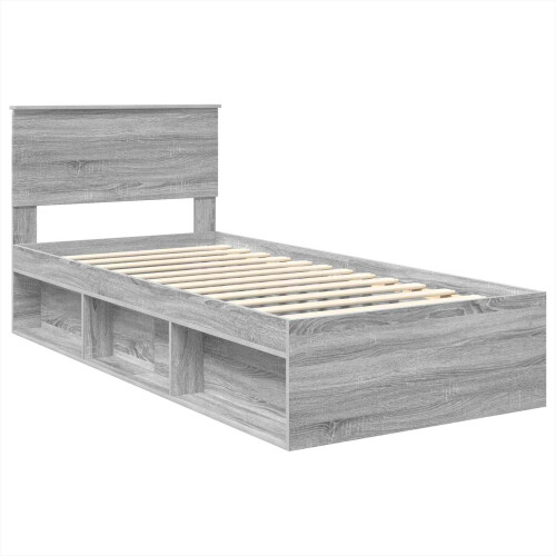 VidaXL vidaXL Bed Frame Grey Sonoma 75 x 190 cm Engineered wood 2