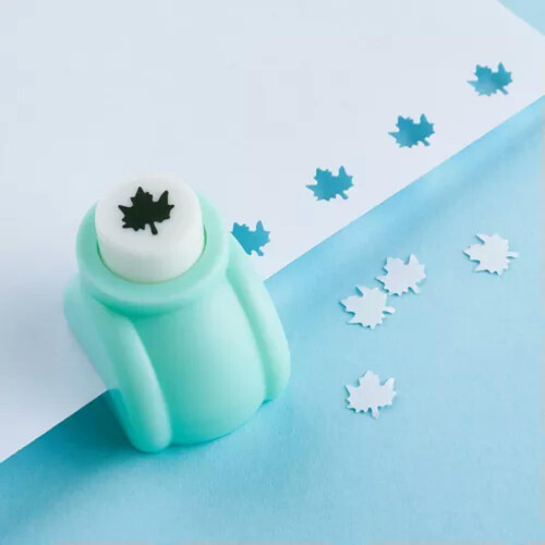 Random Color Mini Plastic Paper Punches Craft Cutter Scrapbooking Pick Patterns-Maple Leaf-16x14mm 2